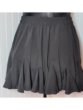 AVIDLOVE Black Pleated Mini Skirt with Elastic Waist Size L